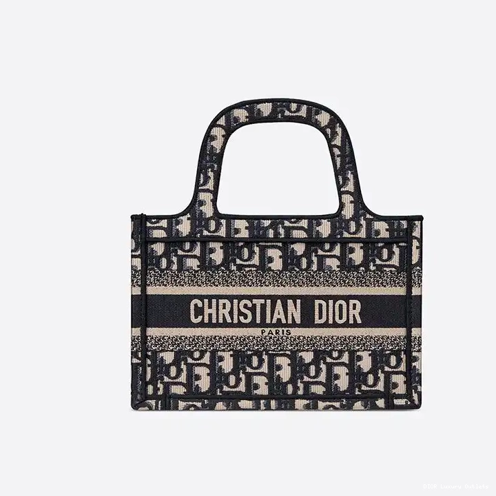 Tote Blue Book Dior Motif Mini Canvas Oblique 0507 Luxury